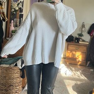 American eagle oversized cream sweater